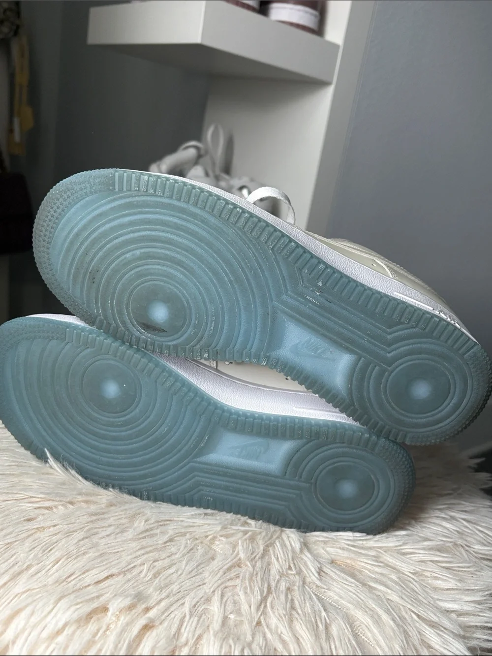 Nike Air Force 1 Low - White with Light Blue Accents